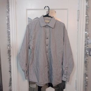 MICHAEL Michael Kors Men's Grey Gingham Button Down Shirt